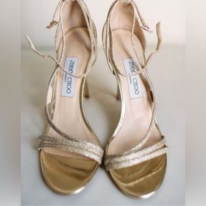 Jimmy Choo Gold Metal Heels